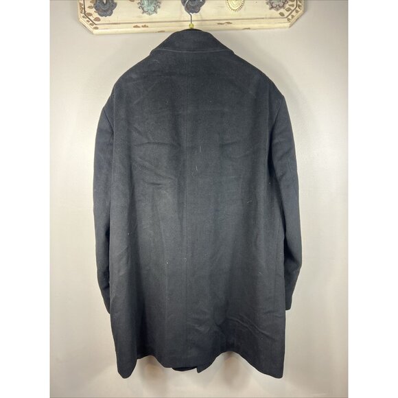 Ralph Lauren Over Coat Wool Blend Black Jacket 52 Long - Picture 2 of 7